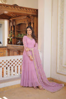 LW 9162 C Unique Coloured Georgette With Embroidered Work Designer Gown
