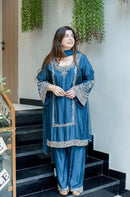 ZSR 3138 B Designer German Chiffon With Embroidery Work Traditional Suits