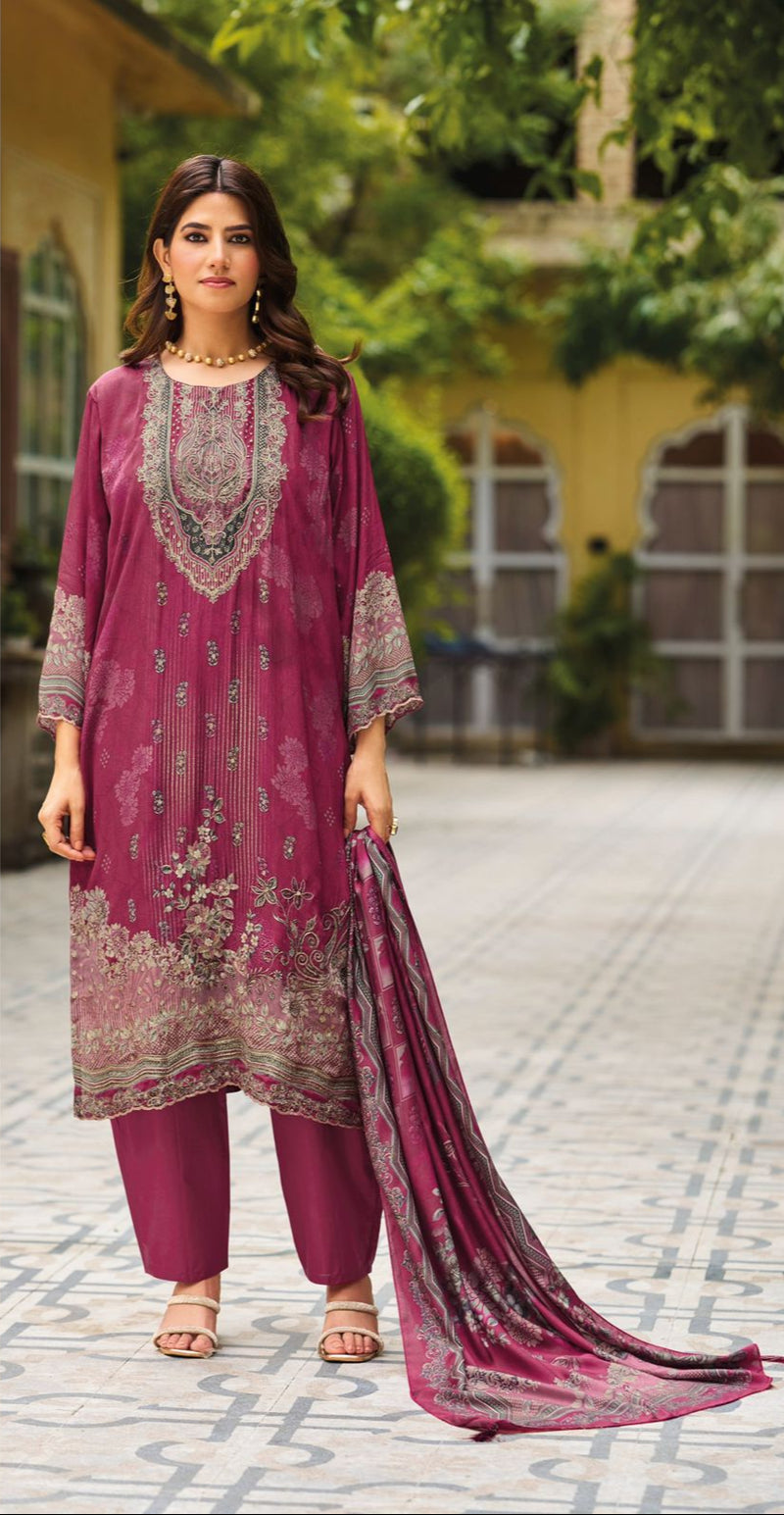 Shree Fabs KT 278 Pure Viscous Maslin Digital Print And Hand Work Pakistani Suits