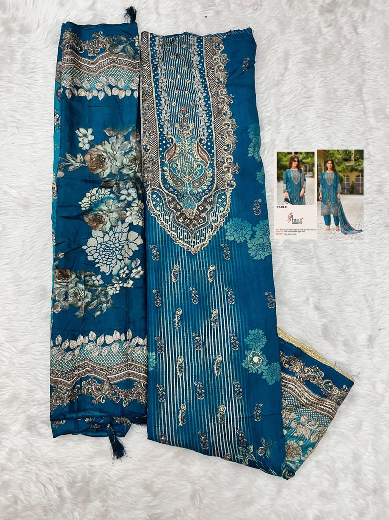 Shree Fabs KT 278 B Pure Viscous Maslin Digital Print And Hand Work Pakistani Suits