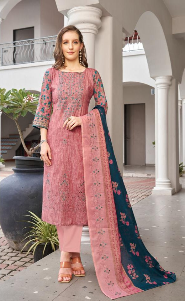 Al Zohaib 1265 Mahima Pure Cotton Print With Self Work Pakistani Suits