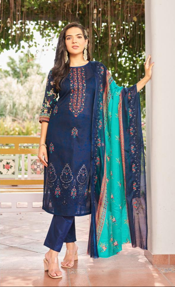 Al Zohaib 1266 Mahima Pure Cotton Print With Self Work Pakistani Suits