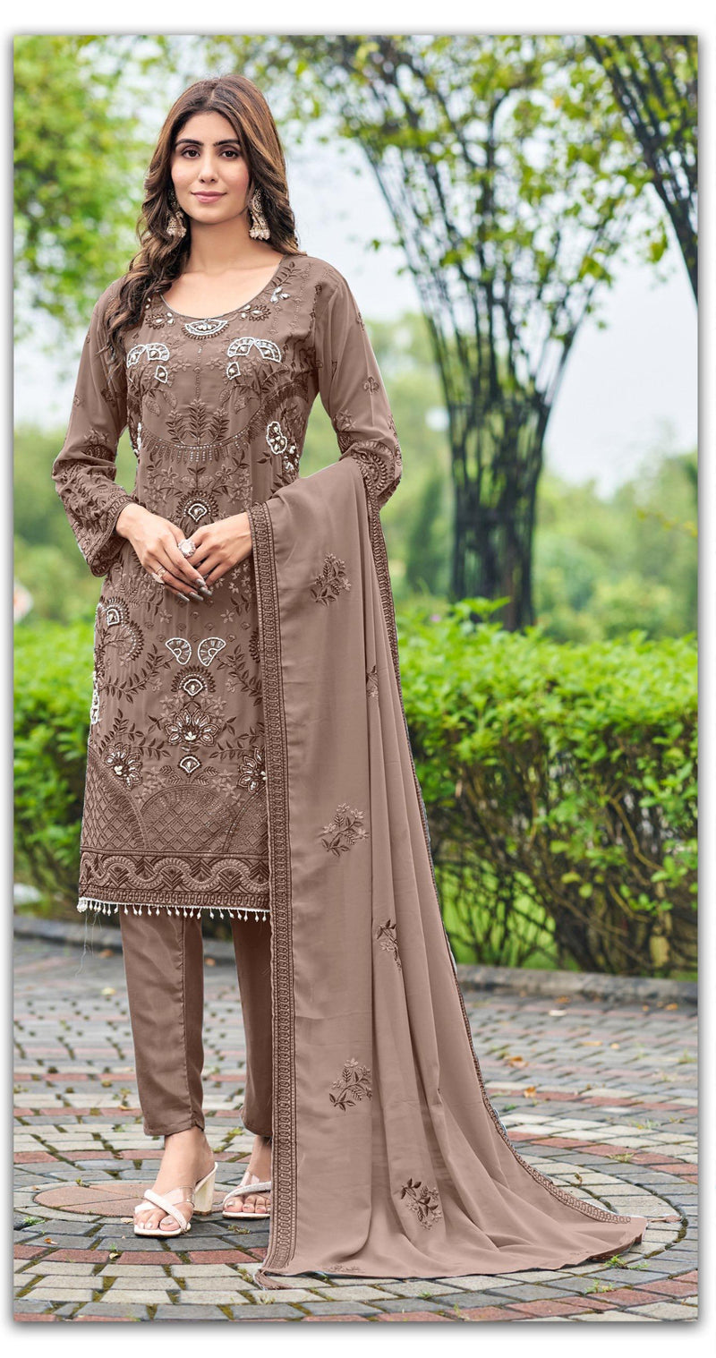 Shanaya S 199 B Fox Georgette Embroidery Sequence Work Heavy Hand Khatali Handwork Pakistani Suits