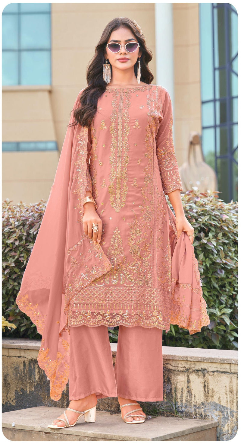 Sajida 1071 Georgette With Heavy Embroidered With Khatli Work Pakistani Suits