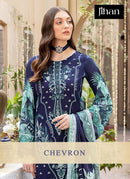 Jihan 3403 Chevron Luxury Lawn With Heavy Self Embroidery N Patch Work Suits