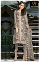 Ziaaz Designs Code 807 Organza Heavy Handwork Embroidery Semi Stitched Pakistani Outfit