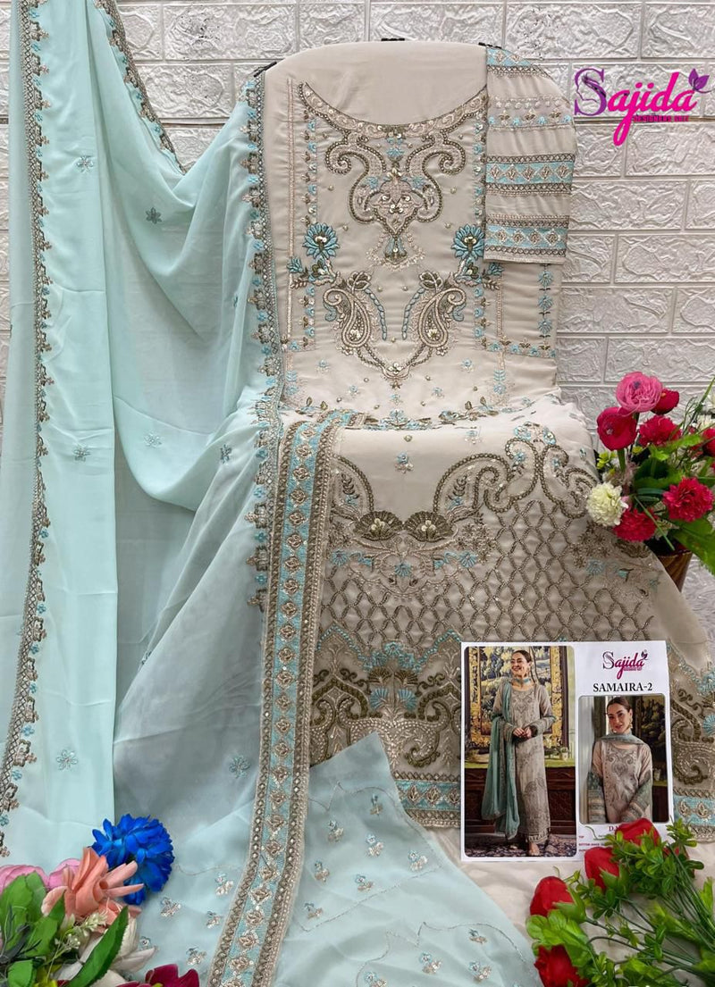 Sajida SD 1038 Georgette With Heavy Embroidered With Khatli Work Pakistani Suits