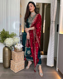 SD 5249 Chinnon Silk With Heavy Embroidery Sequence Work Traditional Suits