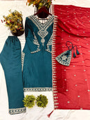 SD 5249 Chinnon Silk With Heavy Embroidery Sequence Work Traditional Suits
