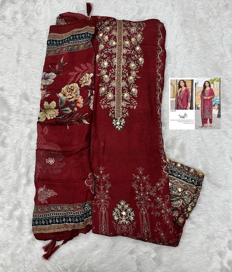 Shree Fabs KT 246 A Pure Viscous Maslin Digital Print And Hand Work Pakistani Suits