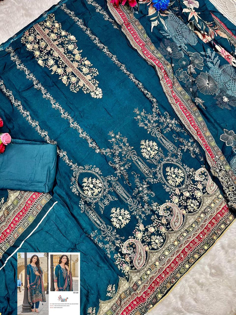 Shree Fabs KT 246 Pure Viscous Maslin Digital Print And Hand Work Pakistani Suits