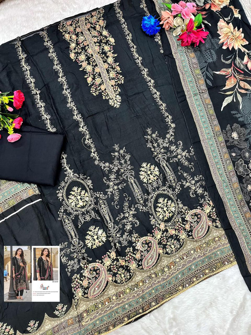 Shree Fabs KT 246 B Pure Viscous Maslin Digital Print And Hand Work Pakistani Suits