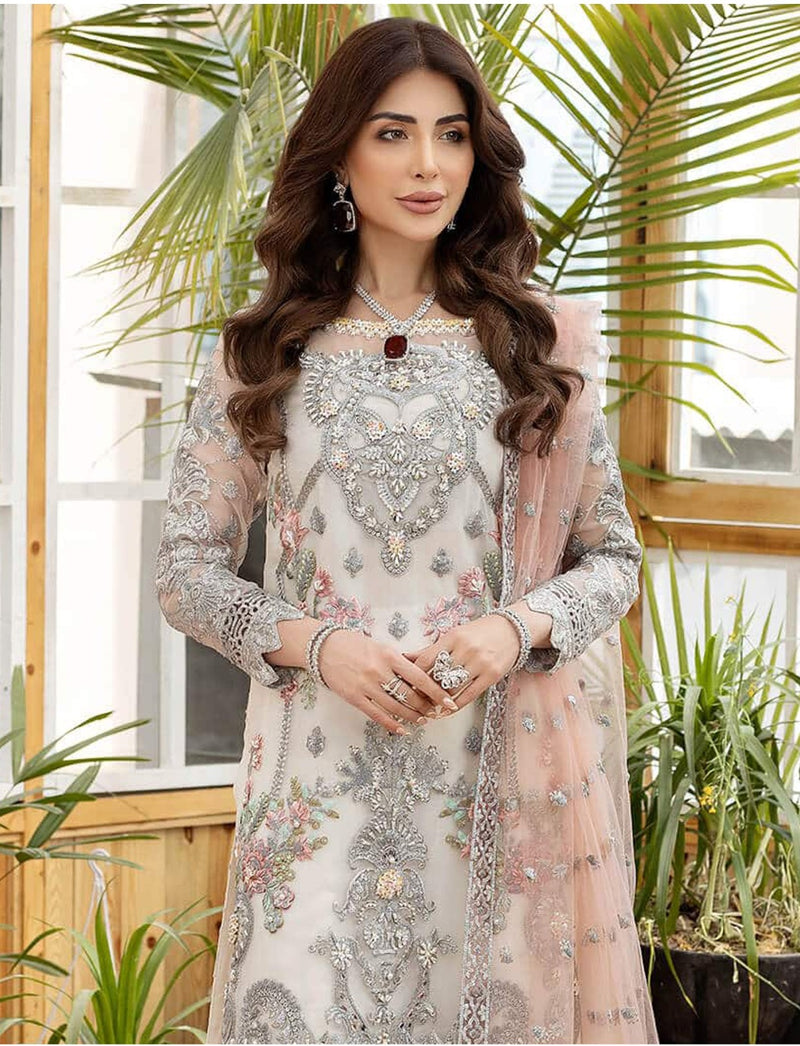 KF 149 Butterfly Net With Sequence Embroidery With Diamond Work Pakistani Suits