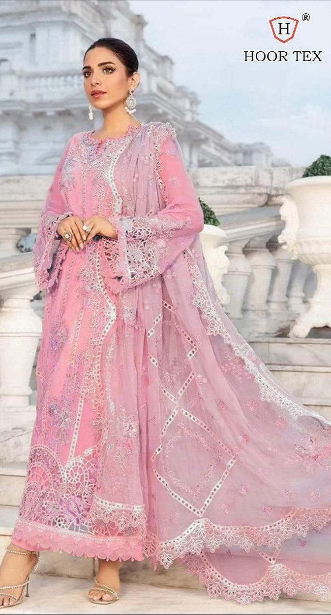 Hoor Tex H 361 Fox Georgette With Embroidery Worked Pakistani Suits