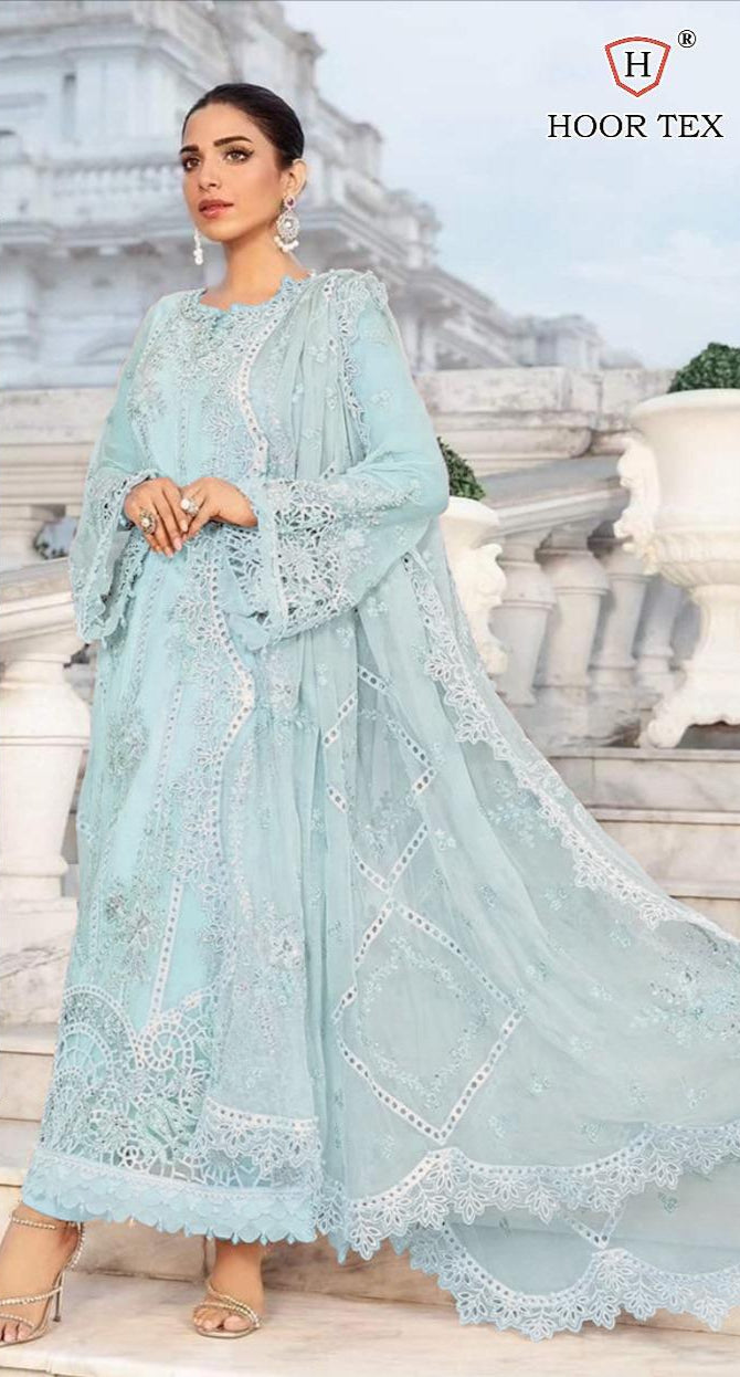 Hoor Tex H 361 B Fox Georgette With Embroidery Worked Pakistani Suits