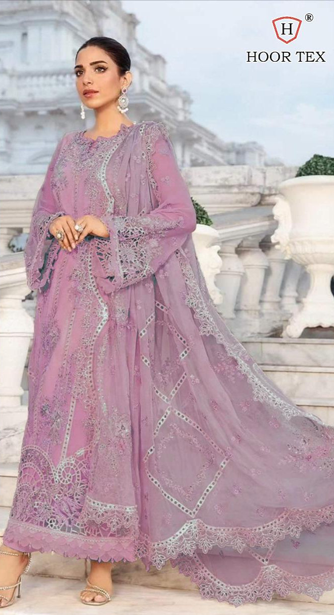 Hoor Tex H 361 D Fox Georgette With Embroidery Worked Pakistani Suits