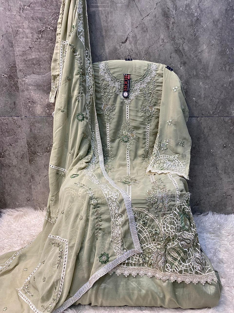 Hoor Tex H 361 C Fox Georgette With Embroidery Worked Pakistani Suits