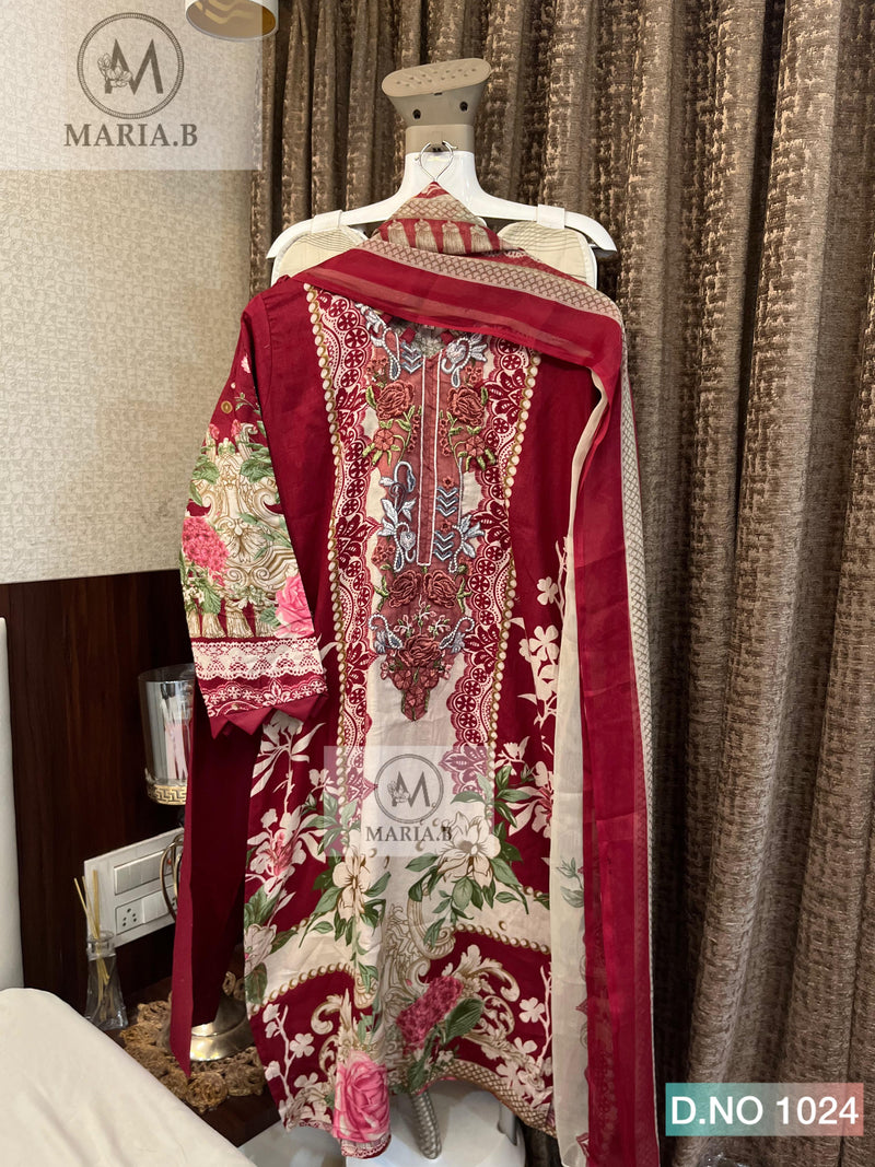 Maria B 1024 Self Embroidery Cotton Stitched Pakistani Suits