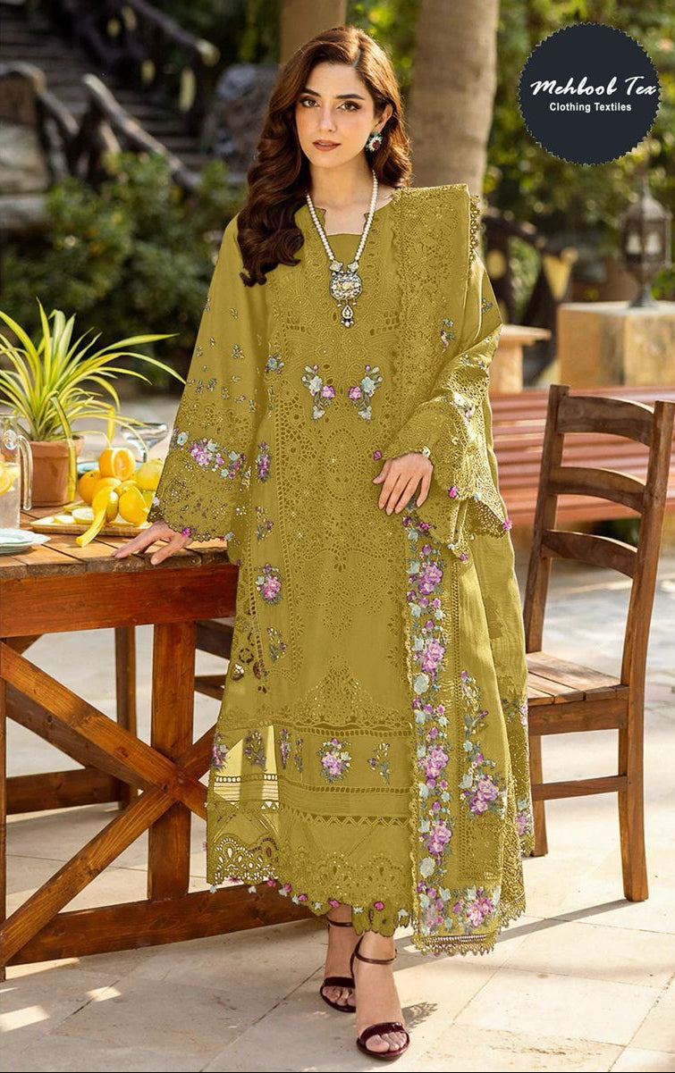 Mehboob Tex 1704 Pure Cotton With Heavy Self Embroidery Work Pakistani Suits