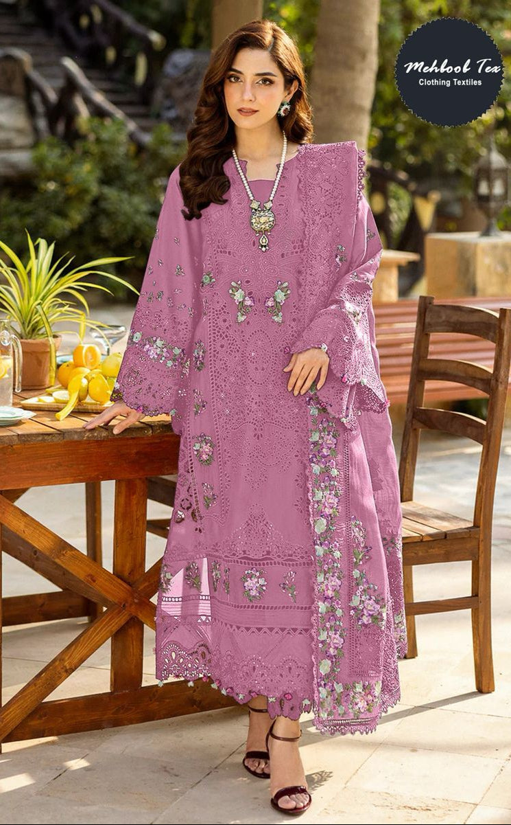 Mehboob Tex 1705 Pure Cotton With Heavy Self Embroidery Work Pakistani Suits