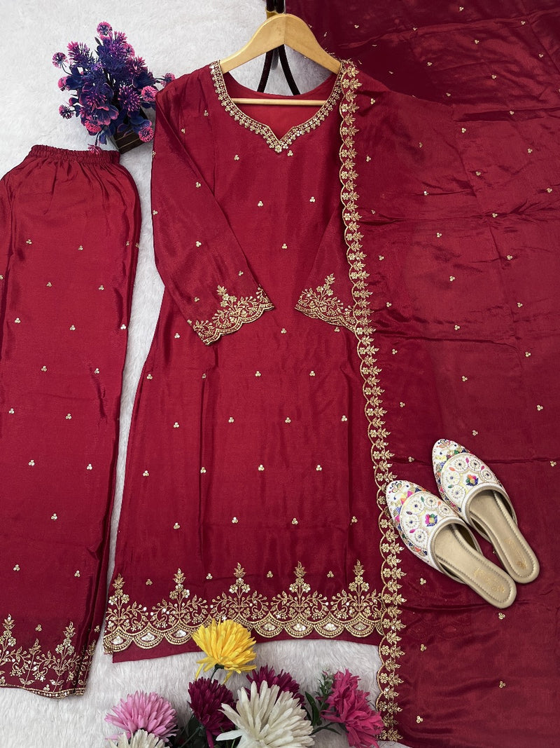 SD 7071 B Aadhya Sequence Embroidery On Silk Fabric Worked Suits