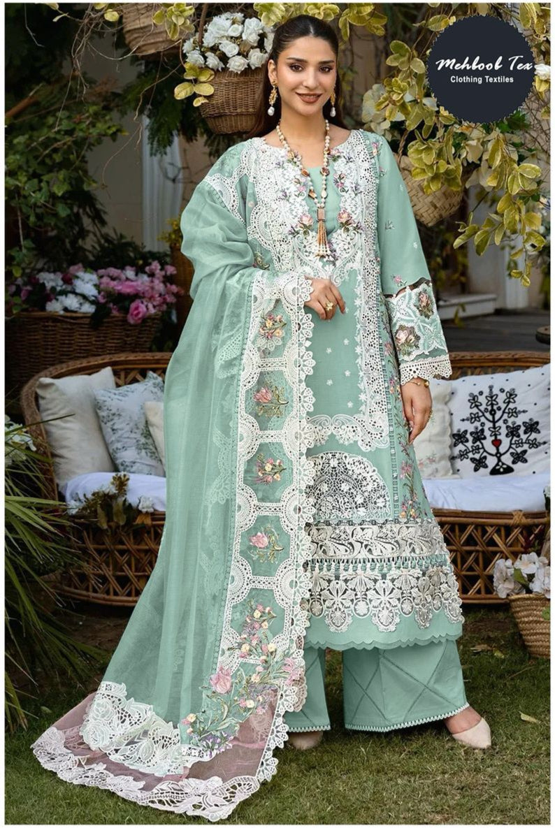 Mehboob Tex 1698 Pure Cotton With Heavy Self Embroidery Worked Pakistani Suits