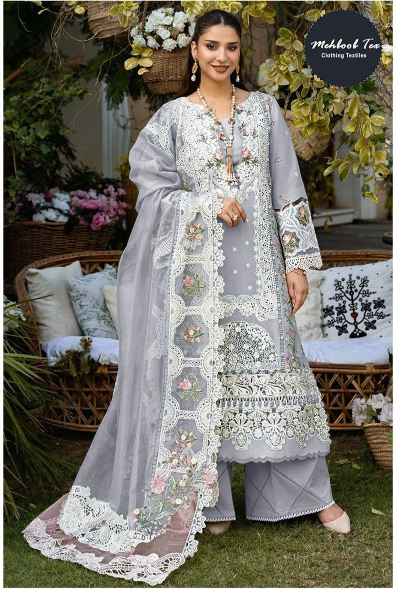 Mehboob Tex 1699 Pure Cotton With Heavy Self Embroidery Worked Pakistani Suits