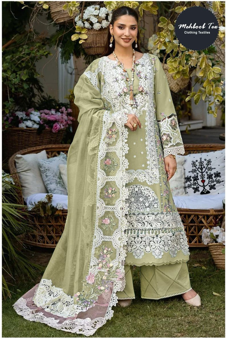 Mehboob Tex 1700 Pure Cotton With Heavy Self Embroidery Worked Pakistani Suits
