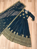 LW 9262 Designer Made By Zari Thread N Sequins Embroidery Readymade Gown