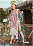 Al Zohaib 1087 Pure Cotton Print With Embroidery Self Work Pakistani Suits