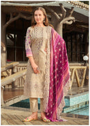 Al Zohaib 1089 Pure Cotton Print With Embroidery Self Work Pakistani Suits