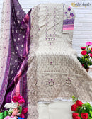 Al Zohaib 1089 Pure Cotton Print With Embroidery Self Work Pakistani Suits