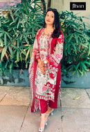 Jihan 3814 Print With Exclusive Embroidery Patches Work Lawn Suits