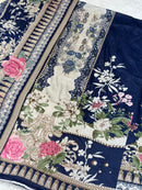 Jihan 3814 B Print With Exclusive Embroidery Patches Work Lawn Suits