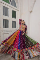LW 7138 Georgette Print And Attractive Combination Of Wintage And Gamthi Embellished Work Navratri Lehenga