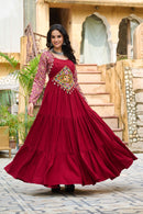 LW 9256 Maroon Attractive Navratri Special Gown Rich Sense Of Style