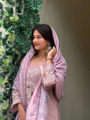 Jihan 3622 Cotton With Fancy Heavy Self Embroidery Worked Pakistani Suits