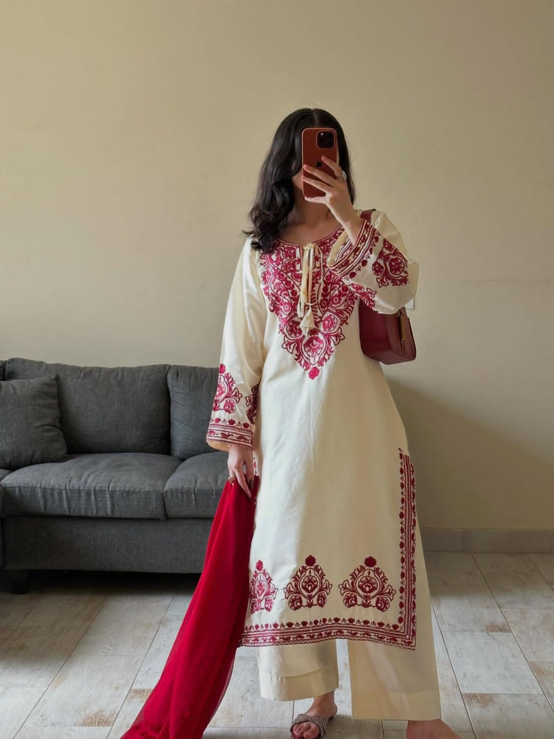 SD 386 Designer Wear Roman Silk Embroidered Work Traditional Suits