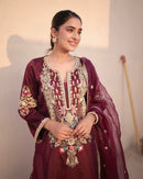 Lady Look 023 Designer Pure Natural Satin Silk With Embroidery Work Party Wear Suits