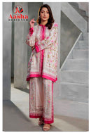 Aasha Designer 10018 Turkis Modal Satin Print Cord Set