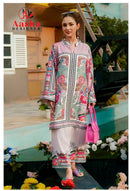 Aasha Designer 10016 Turkis Modal Satin Print Cord Set