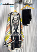 Gul Ahmed Maslin 001 C Viscos Maslin Self Printed With Lace Miror Work Pakistani Pret