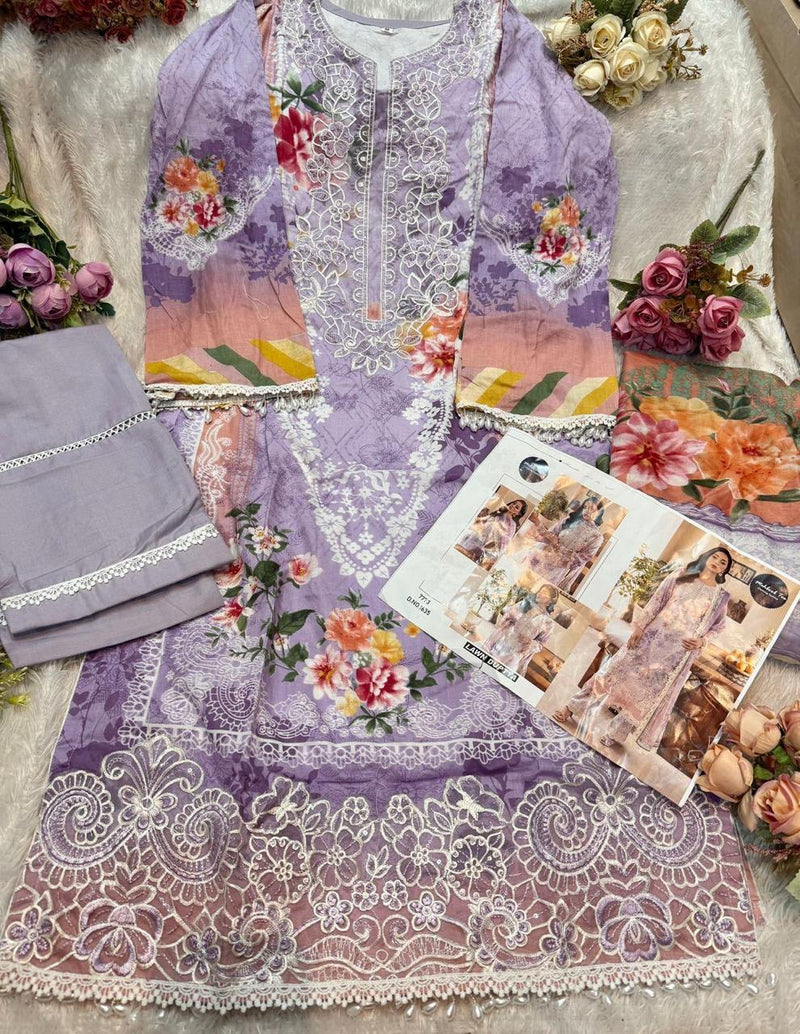 Mehboob Tex 1635 Pure Cotton Print With Embroidery Self Work Pakistani Suits