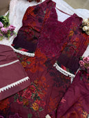 Mehboob Tex 1637 Pure Cotton Print With Embroidery Self Work Pakistani Suits