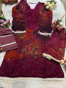 Mehboob Tex 1637 Pure Cotton Print With Embroidery Self Work Pakistani Suits