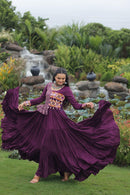 LW 9257 Wine Colord Attractive Navratri Special Gown