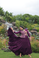 LW 9257 Wine Colord Attractive Navratri Special Gown