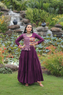 LW 9257 Wine Colord Attractive Navratri Special Gown