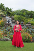 LW 9257 B Pink Colord Attractive Navratri Special Gown