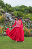 LW 9257 B Pink Colord Attractive Navratri Special Gown